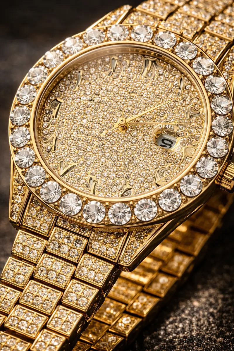 Khrist Golden Analog Stone Studded Watches for Women - Image 21 in Pune